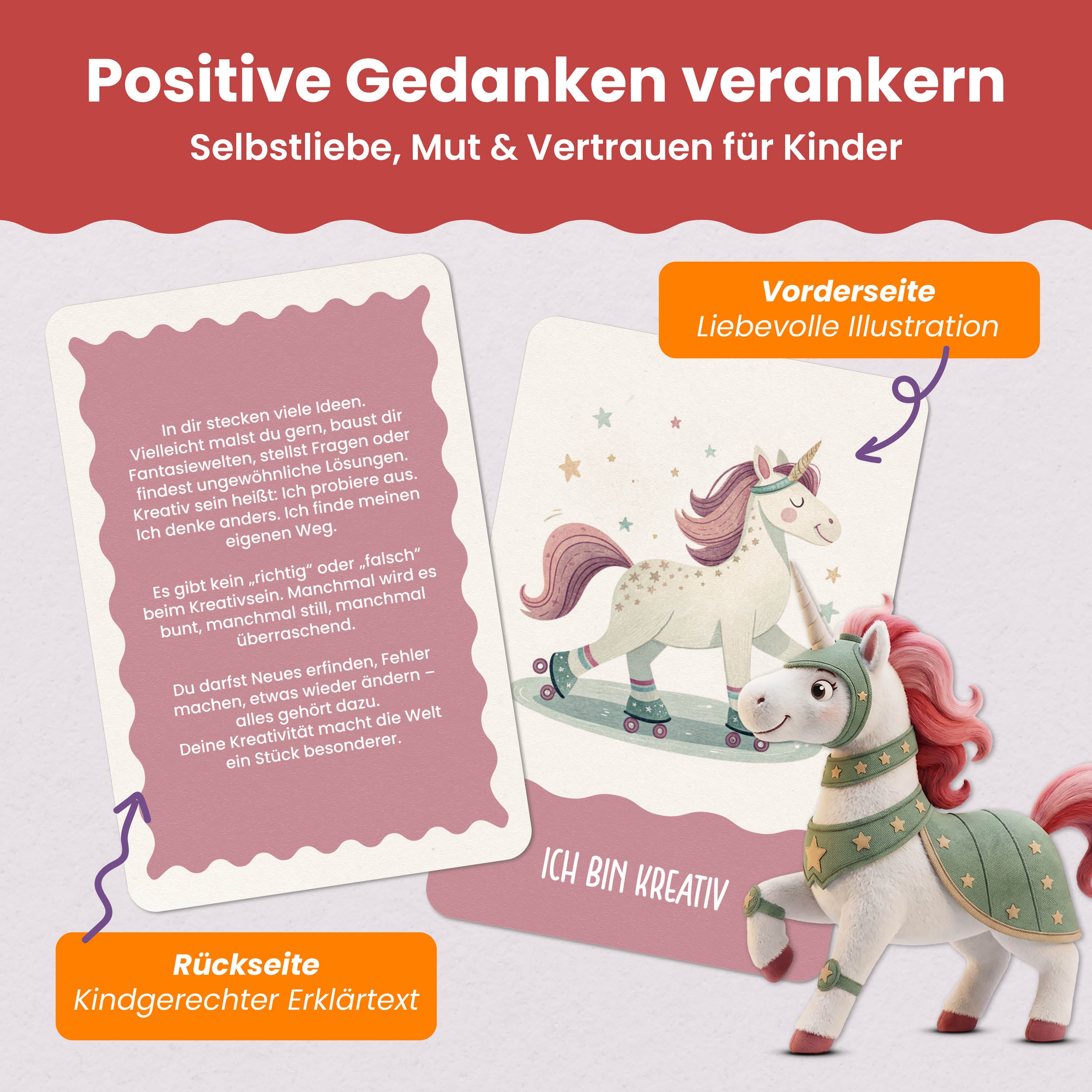 Affirmationskarten Kinder – Einhorn