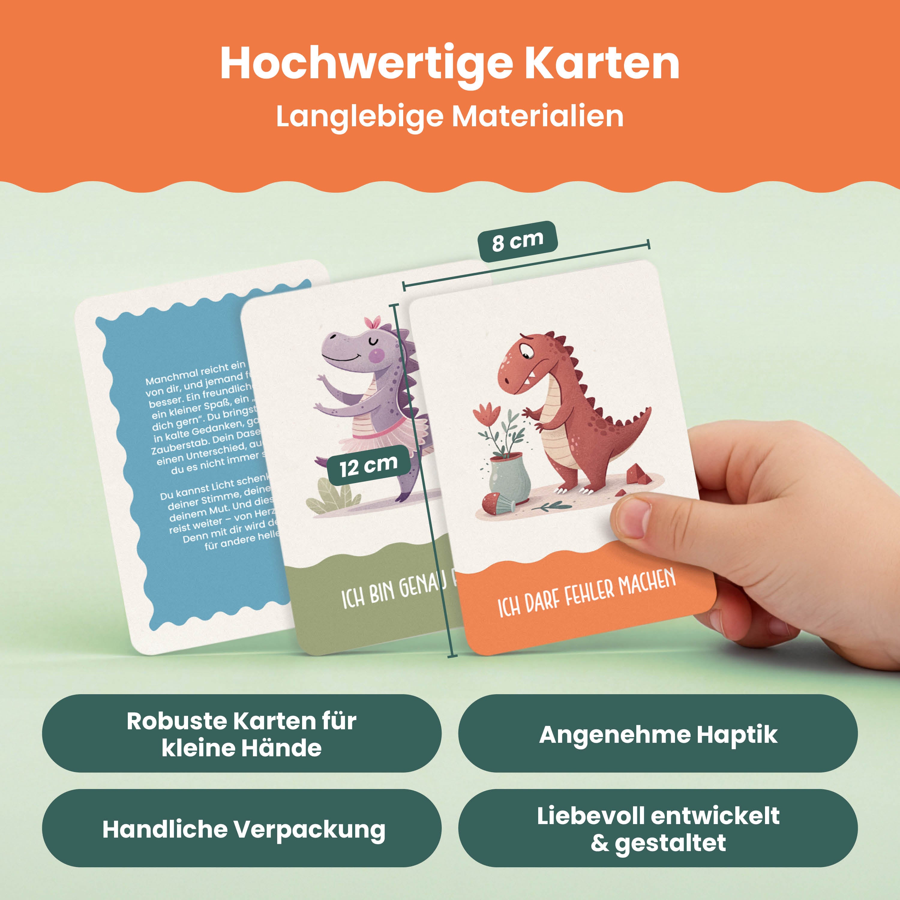Affirmationskarten Kinder – Dino