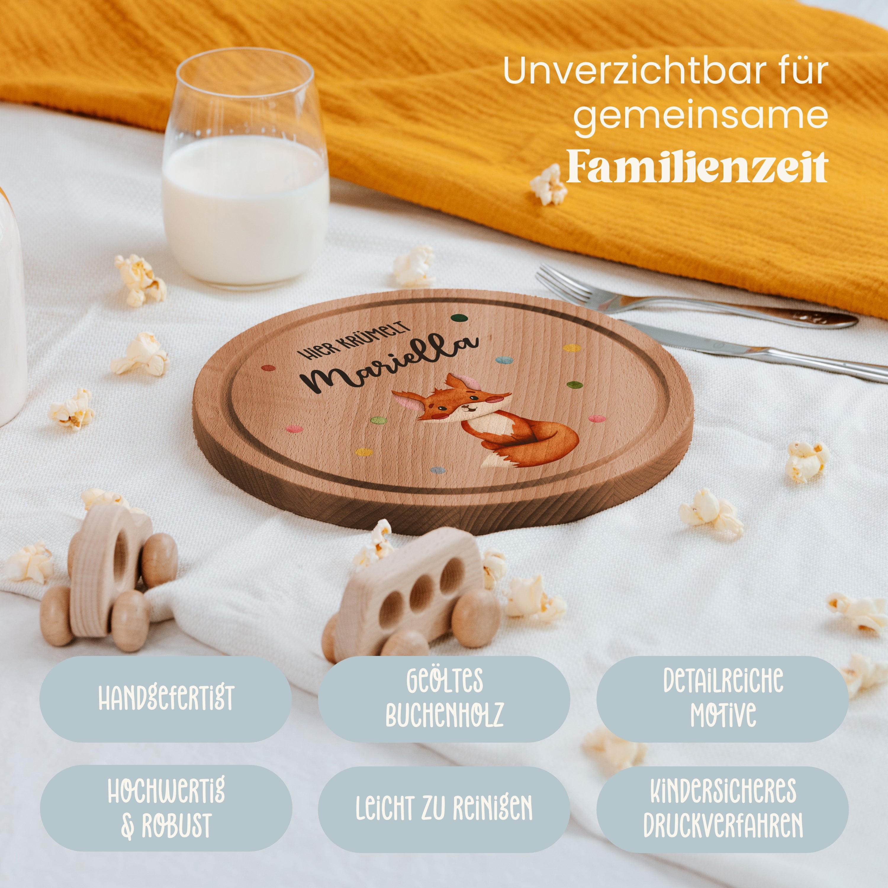 Frühstücksbrettchen geölt | rund | Farbdruck