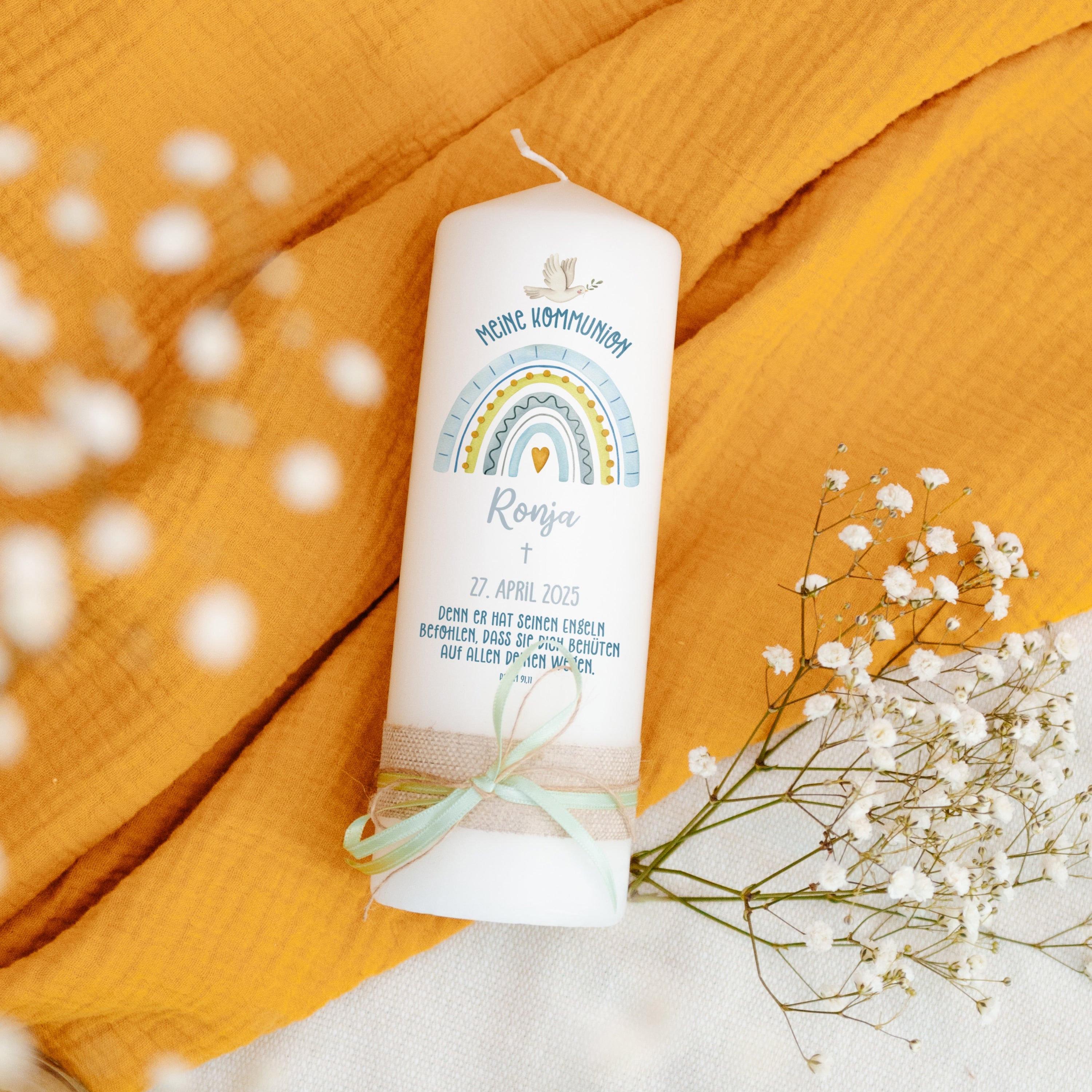 Kommunionskerze | Design 009.01.  Farbdruck