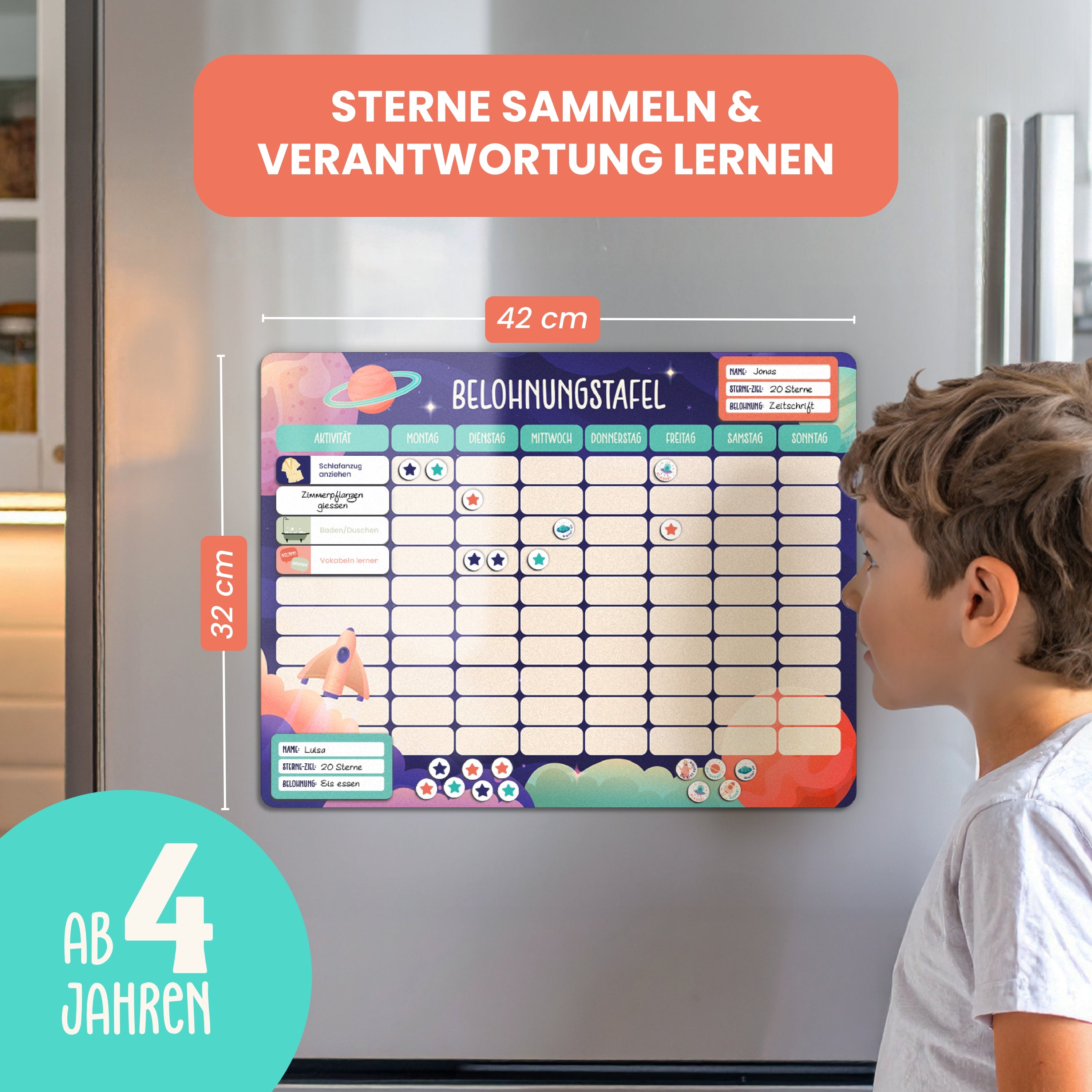 Belohnungstafel für Kinder | Weltall