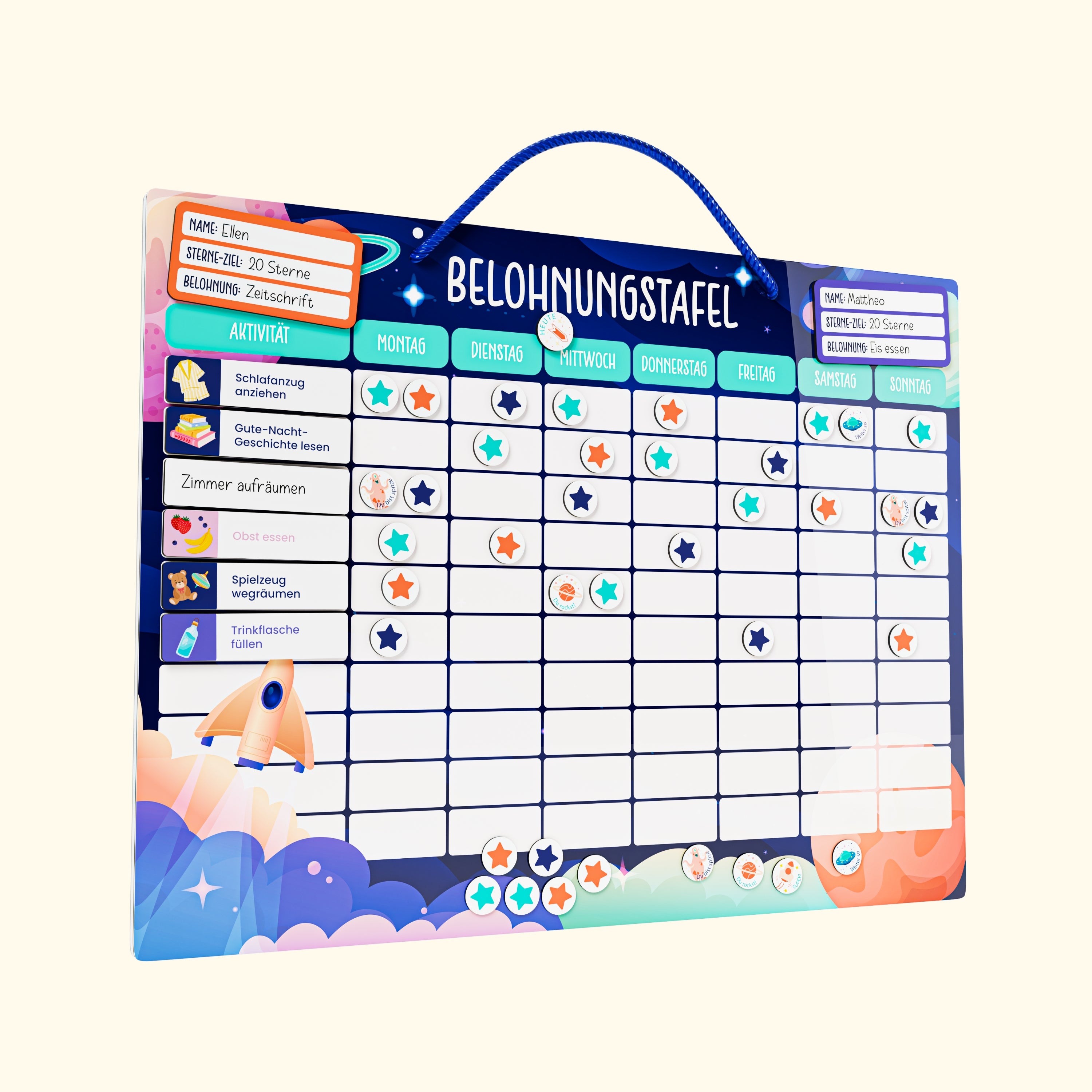 Belohnungstafel für Kinder | Weltall