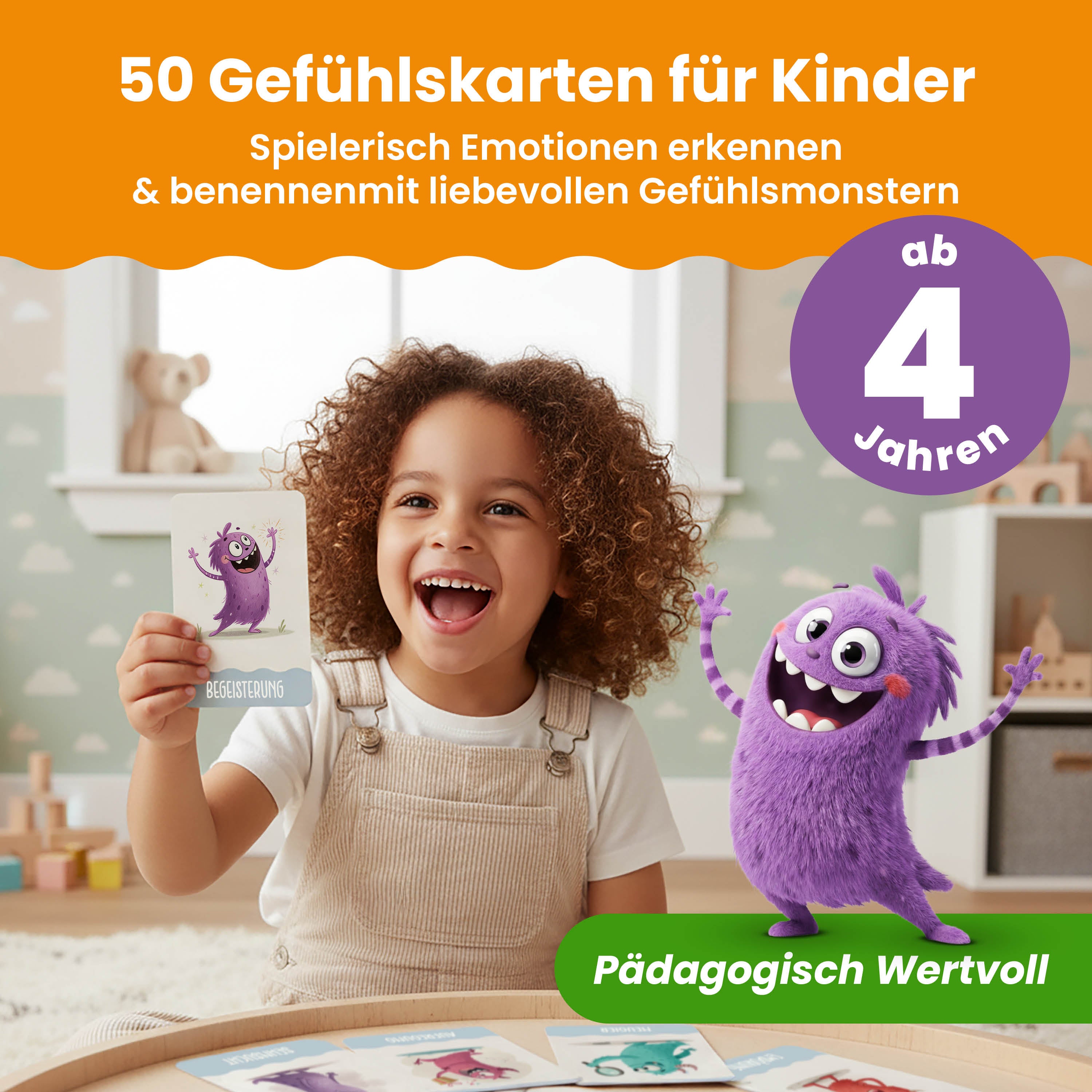Gefühlskarten | für Kinder – 50 Emotionskarten zum Gefühle erkennen & verstehen ab 4 Jahren