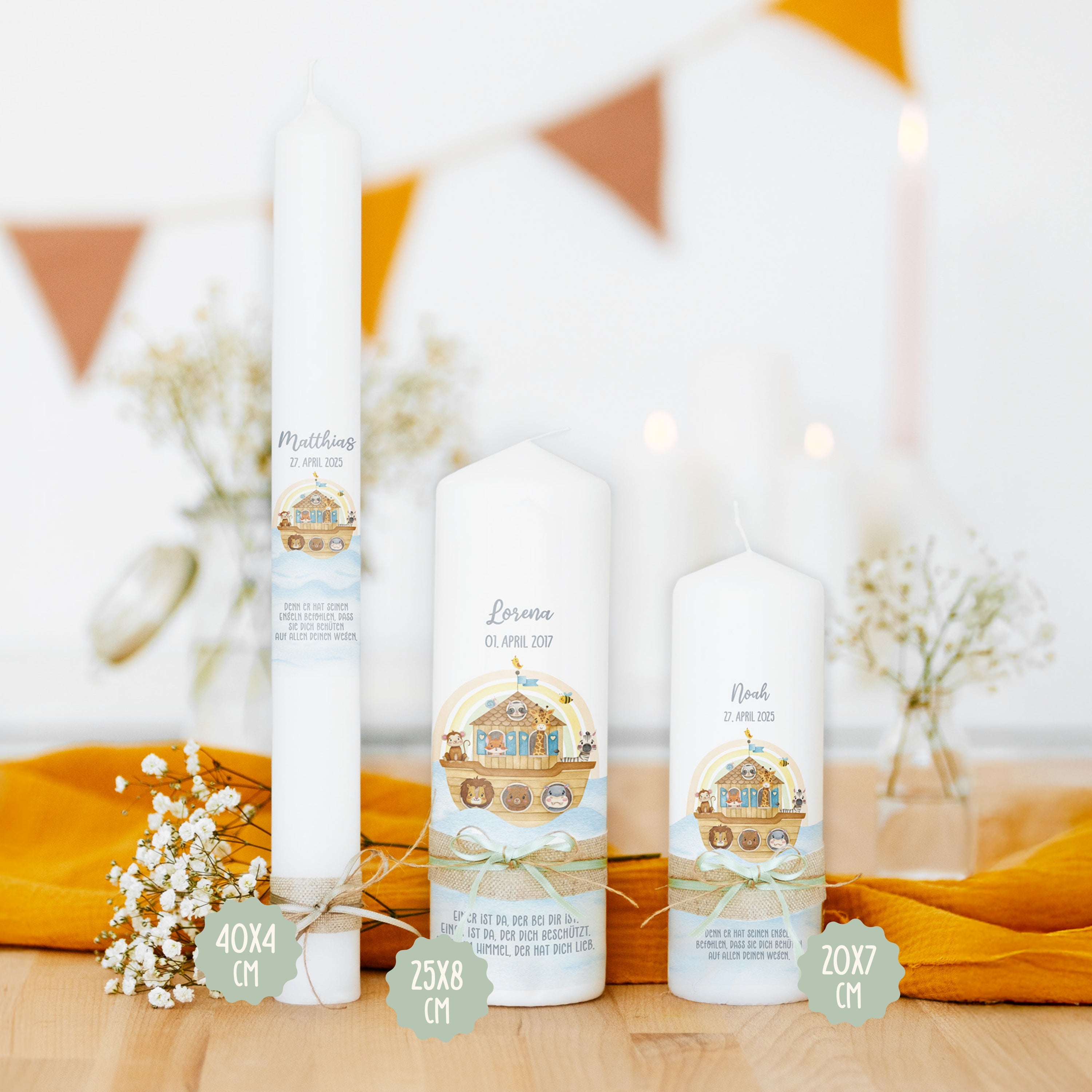 Kerze Freitext | Design 009.04.03 Arche Noah