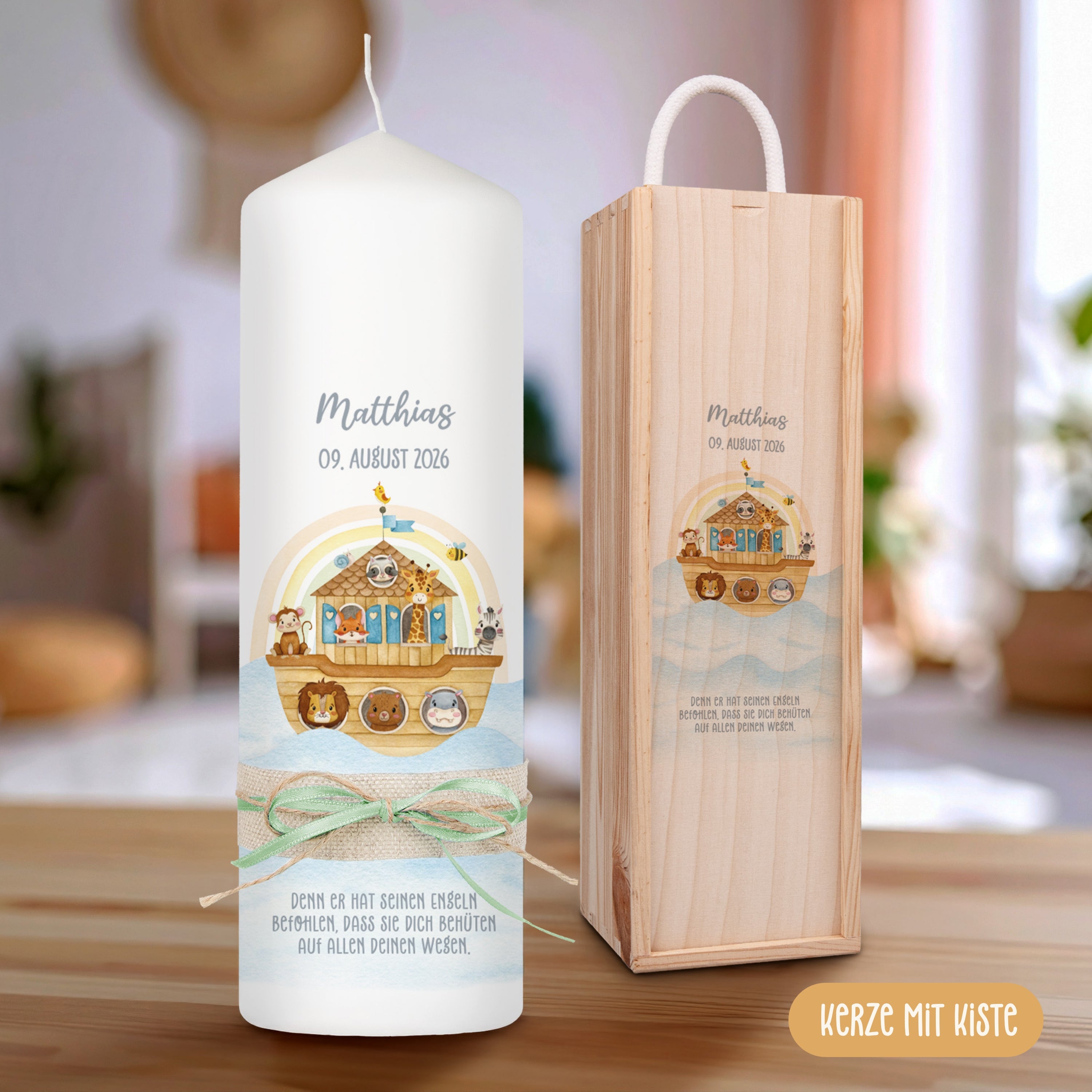Kerze Freitext | Design 009.04.03 Arche Noah