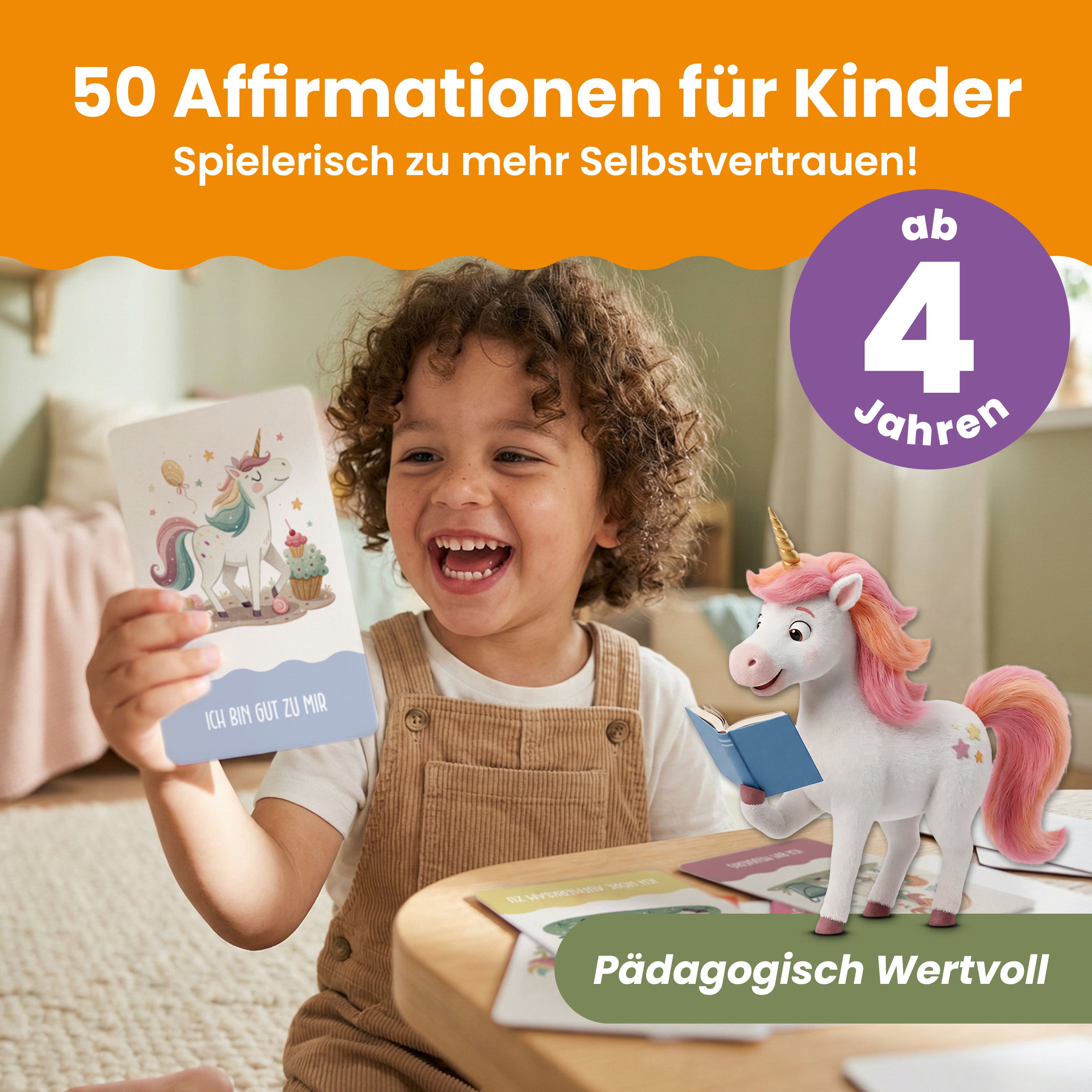 Affirmationskarten Kinder – Einhorn