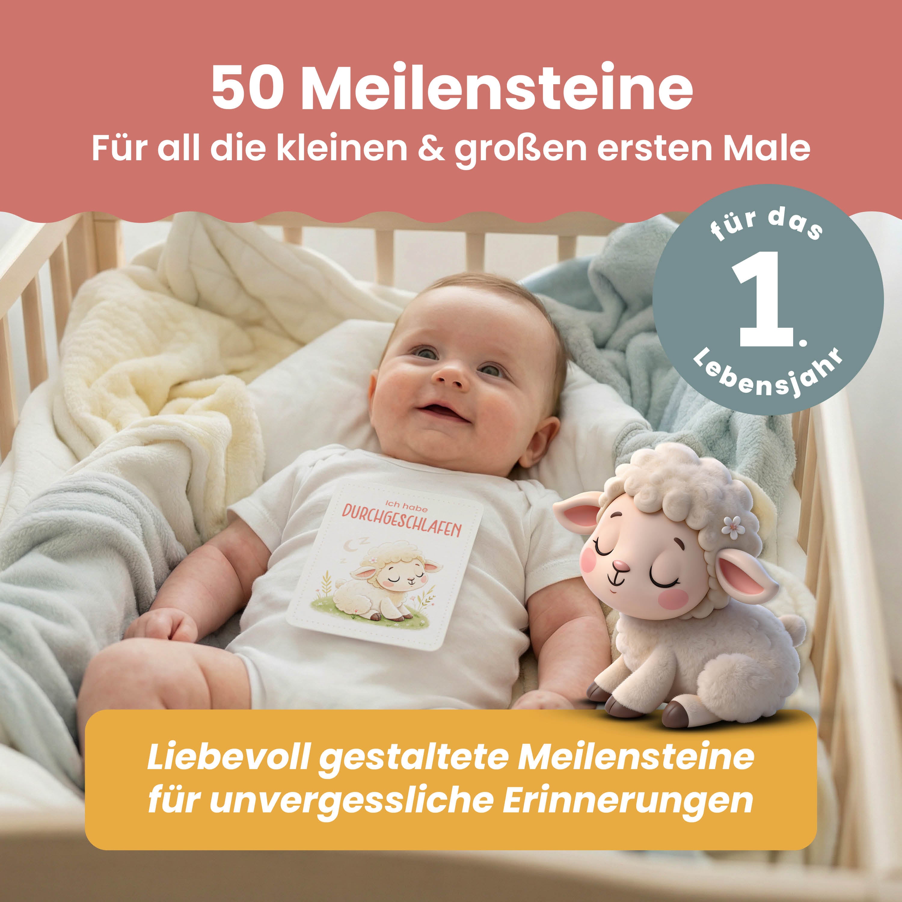 Meilensteinkarten | Baby – 50 liebevolle Karten für besondere Momente im ersten Jahr