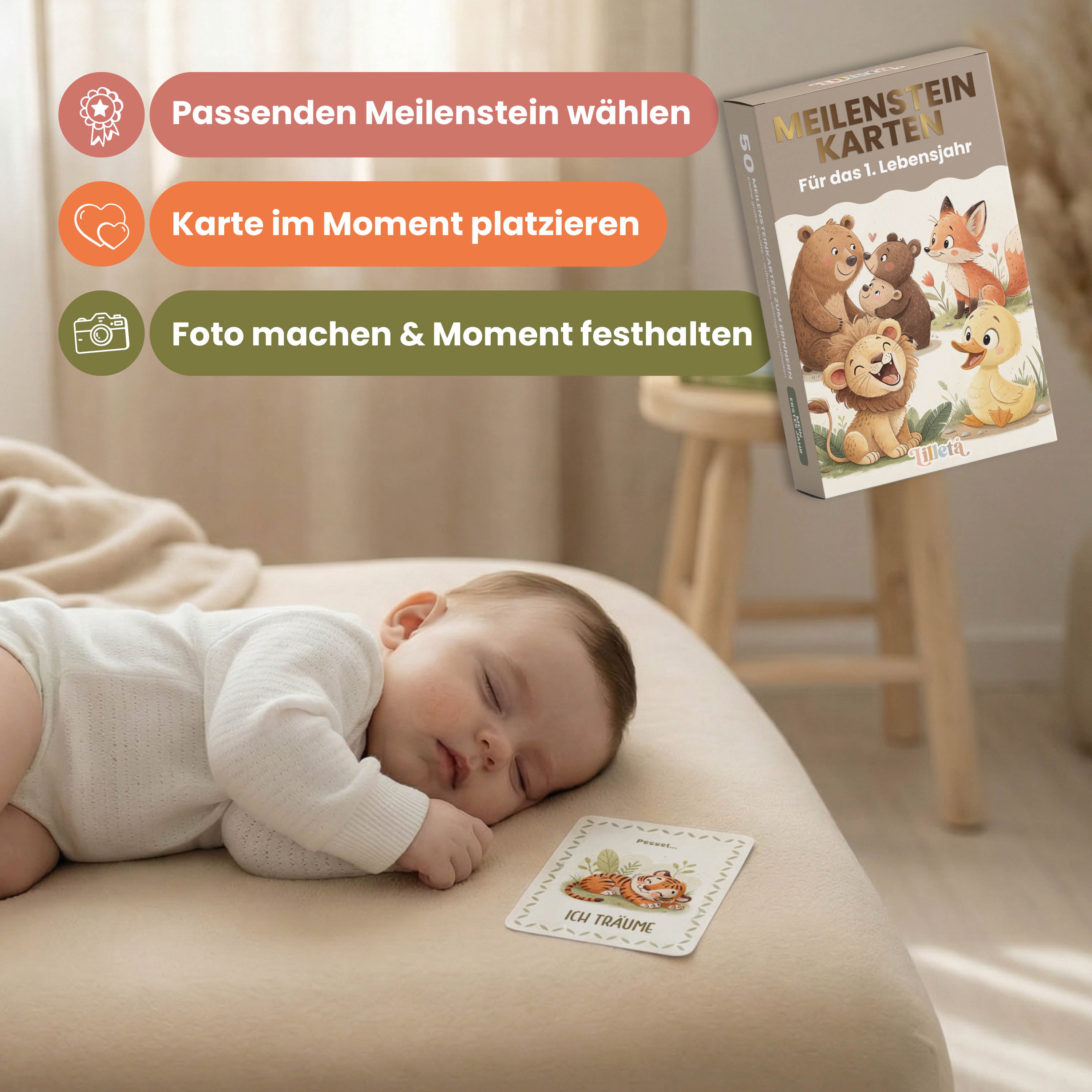 Meilensteinkarten | Baby – 50 liebevolle Karten für besondere Momente im ersten Jahr