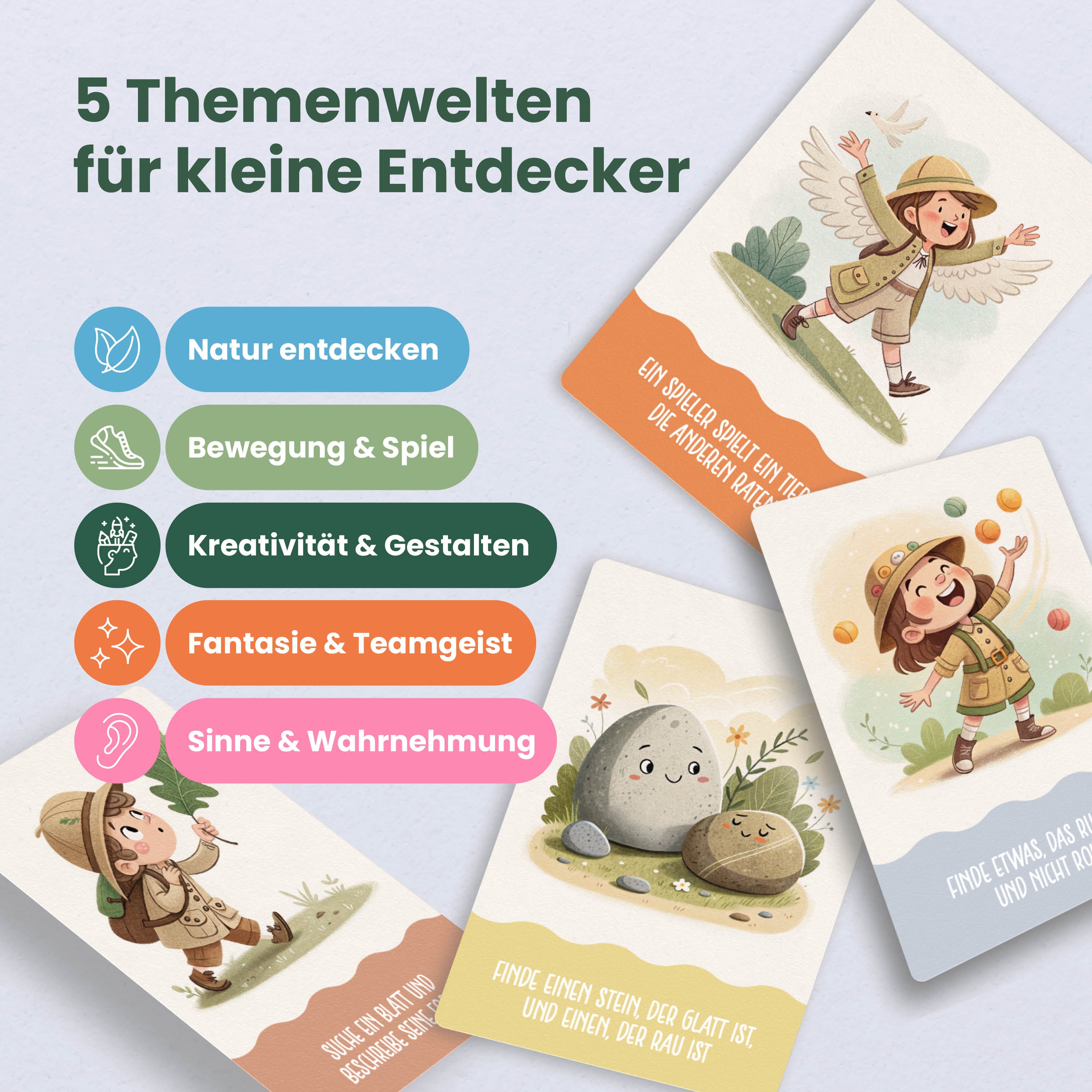 Entdeckerkarten Outdoor | für Kinder – 50 Abenteuerkarten für kleine Forscher ab 4 Jahren