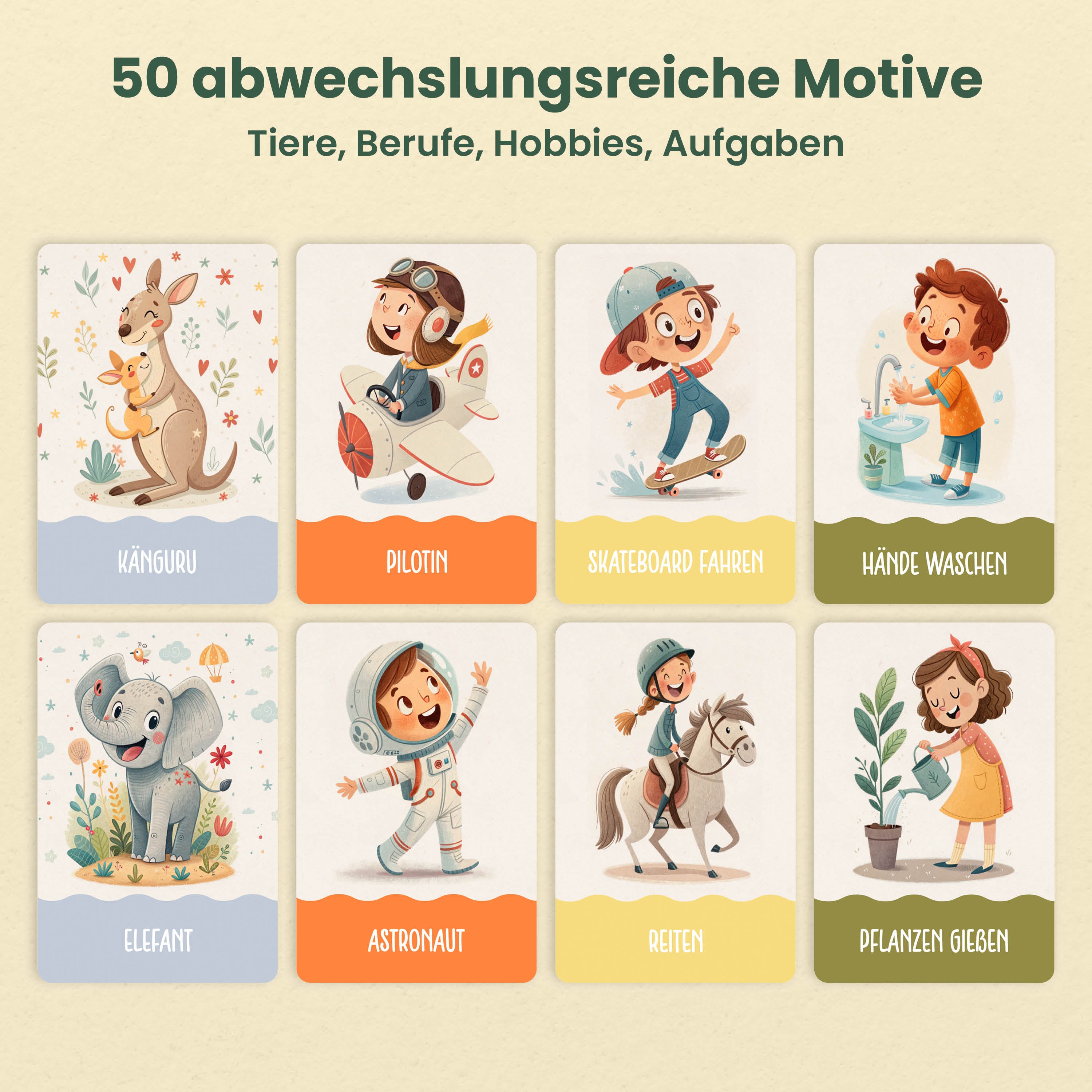 Pantomime | Spiel für Kinder – 50 lustige Bewegungskarten für Kinder ab 5 Jahren